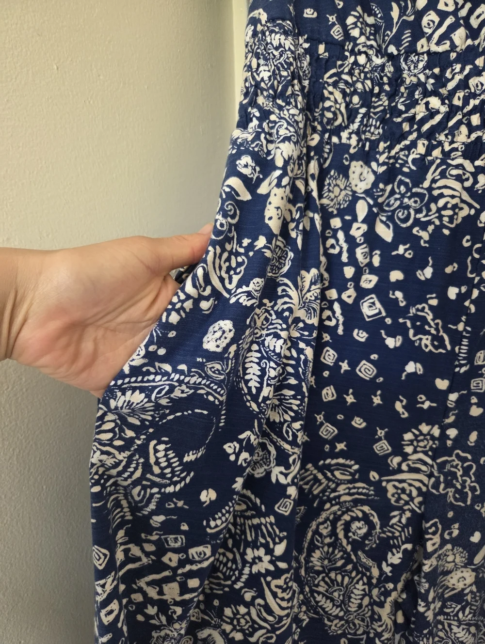 Anthropologie The Somerset Wide Leg Jumpsuit  Blue Floral - Picture 6 of 7